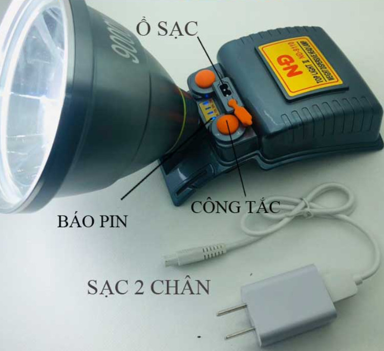 Đèn pin đội đầu siêu sáng công suất lớn nđ 9110 - 9000w hoặc nđ 9950 - 6000w