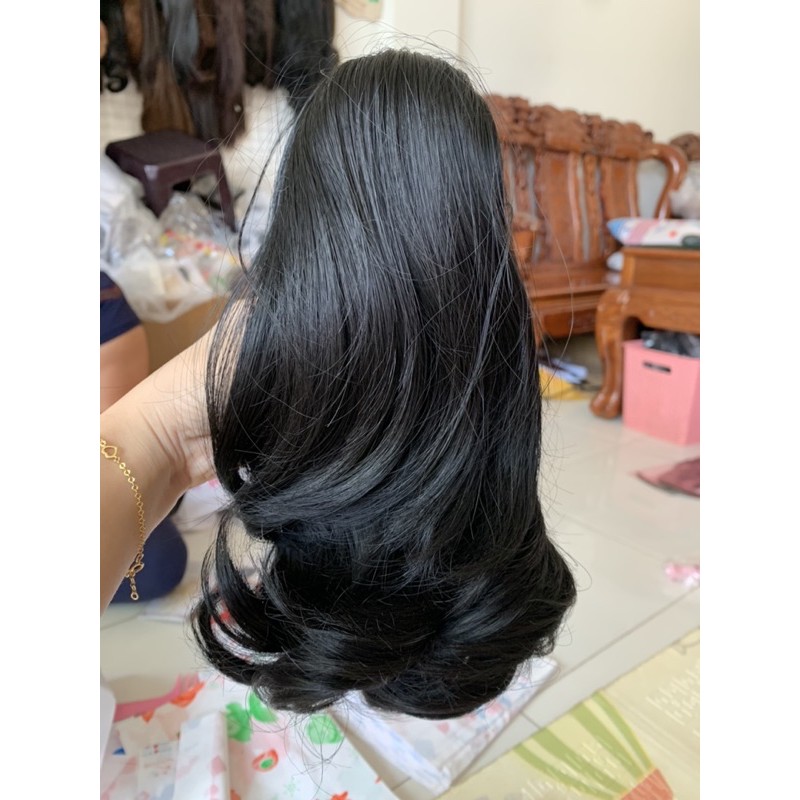 Tóc giả cho bé, ngoặm xoăn ngắn babe,25cm