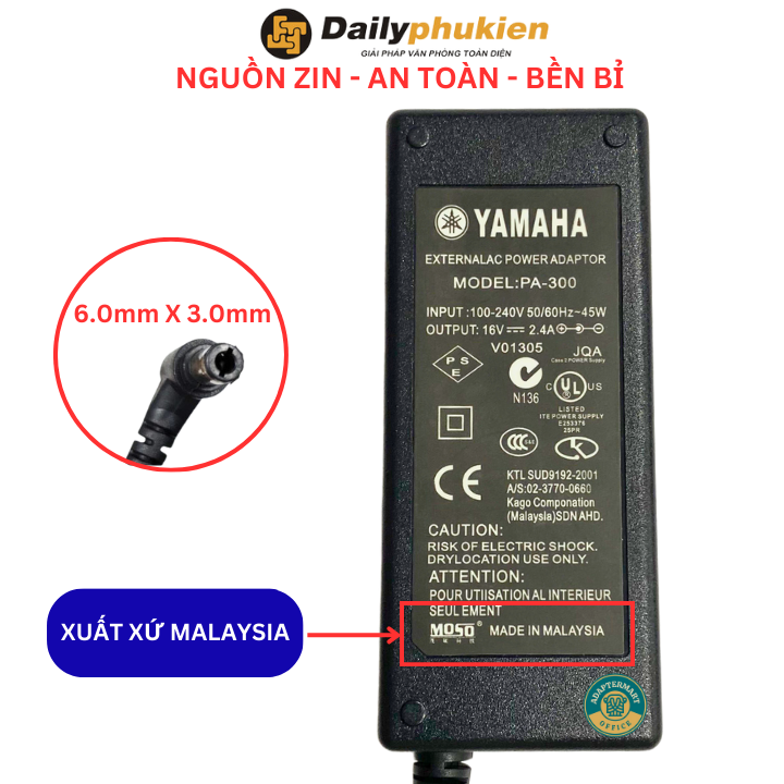 Adapter nguồn đàn yamaha 16v 2.4A/2.5A