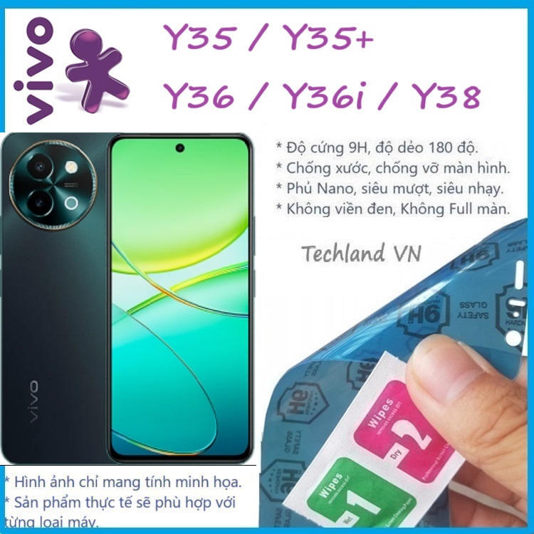 Cường Lực Phủ Nano Vivo Y35 / Y36 / Y38 / Y35+ / Y36i 4G / 5G - Trong Suốt, Không Full Màn, Không Viền Đen