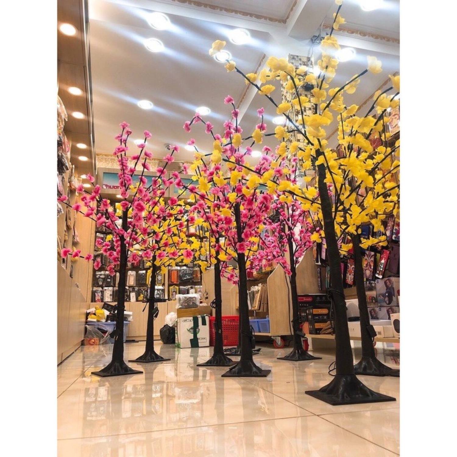 Cây Hoa ĐÀO 🌸 LED - Hoa MAI 🌼 LED (cao 1.2m)