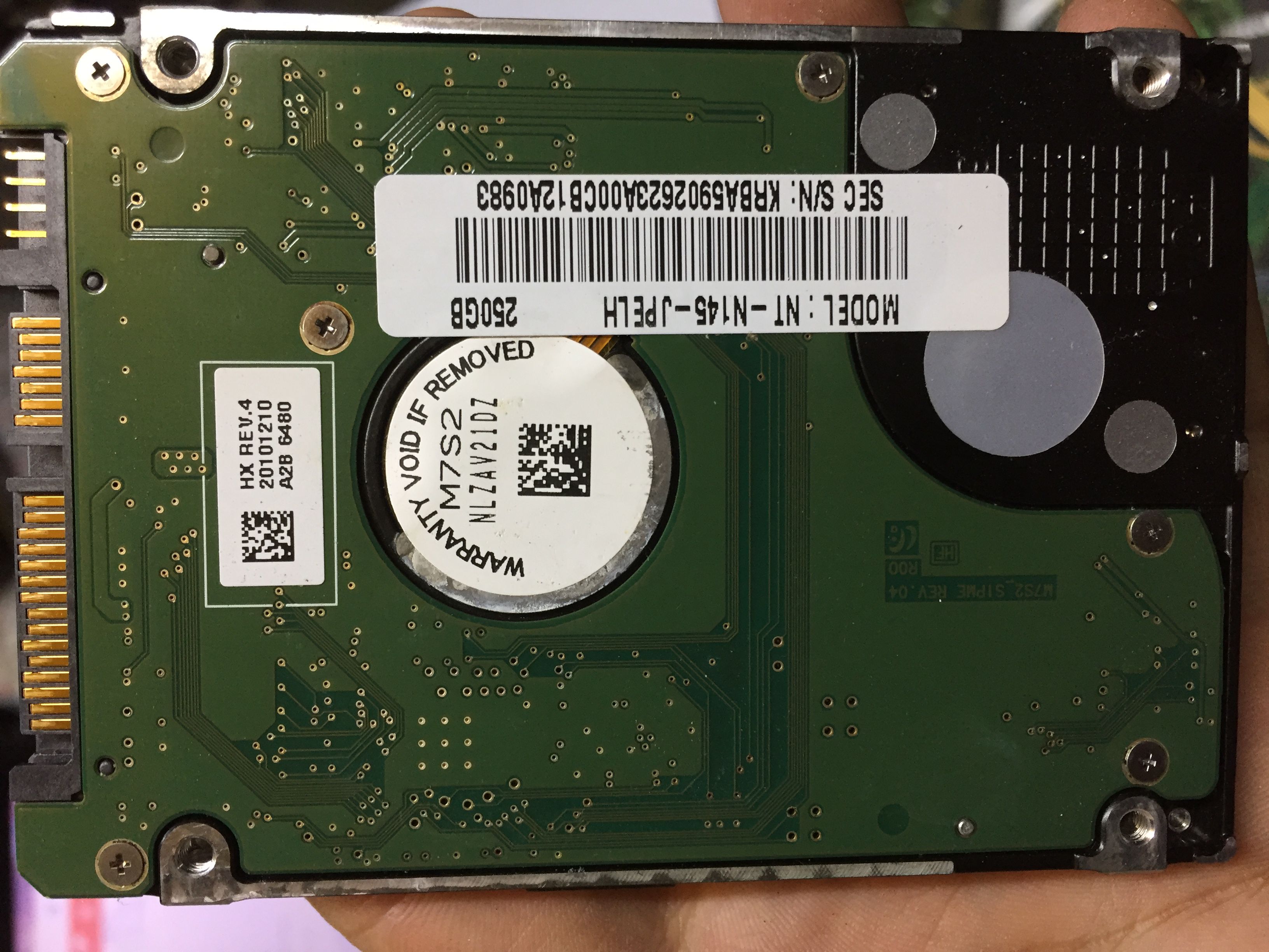 Ổ cứng HDD Laptop chuẩn SATA 250G Samsung HM250HI - Model S/N: 20TJDRB173564 - Bảo hành chính hãng