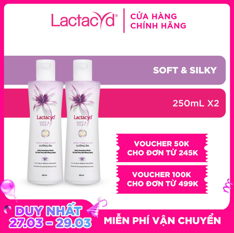 Bộ 2 Chai Dung Dịch Vệ Sinh Phụ Nữ Lactacyd Soft & Silky 250ml/chai nhập khẩu