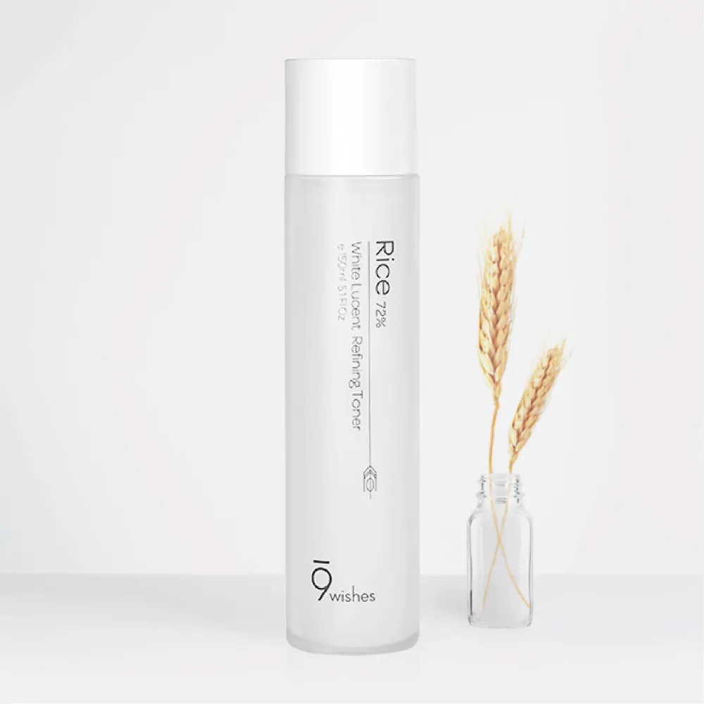 Nước Hoa Hồng 9Wishes Rice 72% White Lucentrefining Toner 150ml