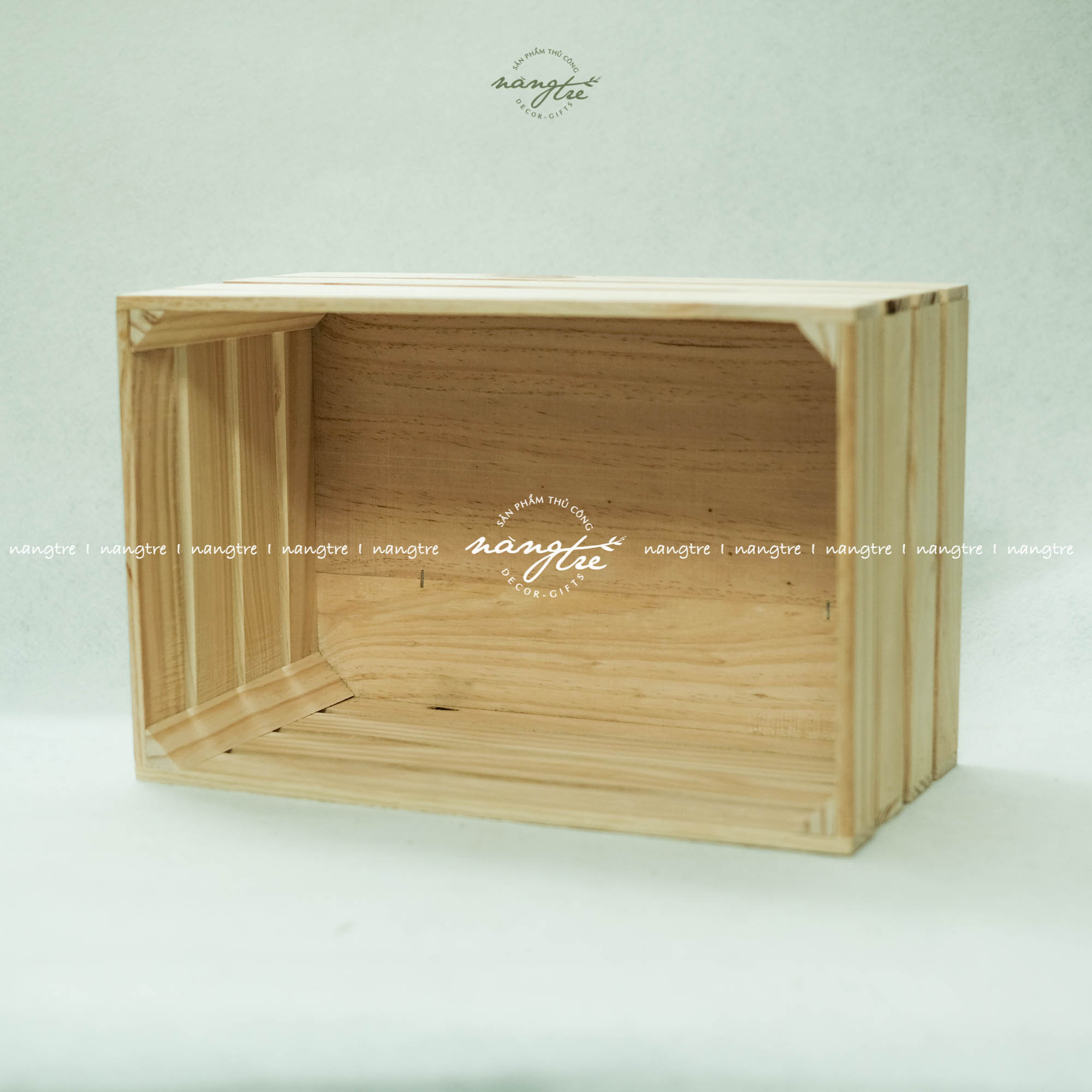 Thùng gỗ pallet chữ nhật, kệ gỗ pallet