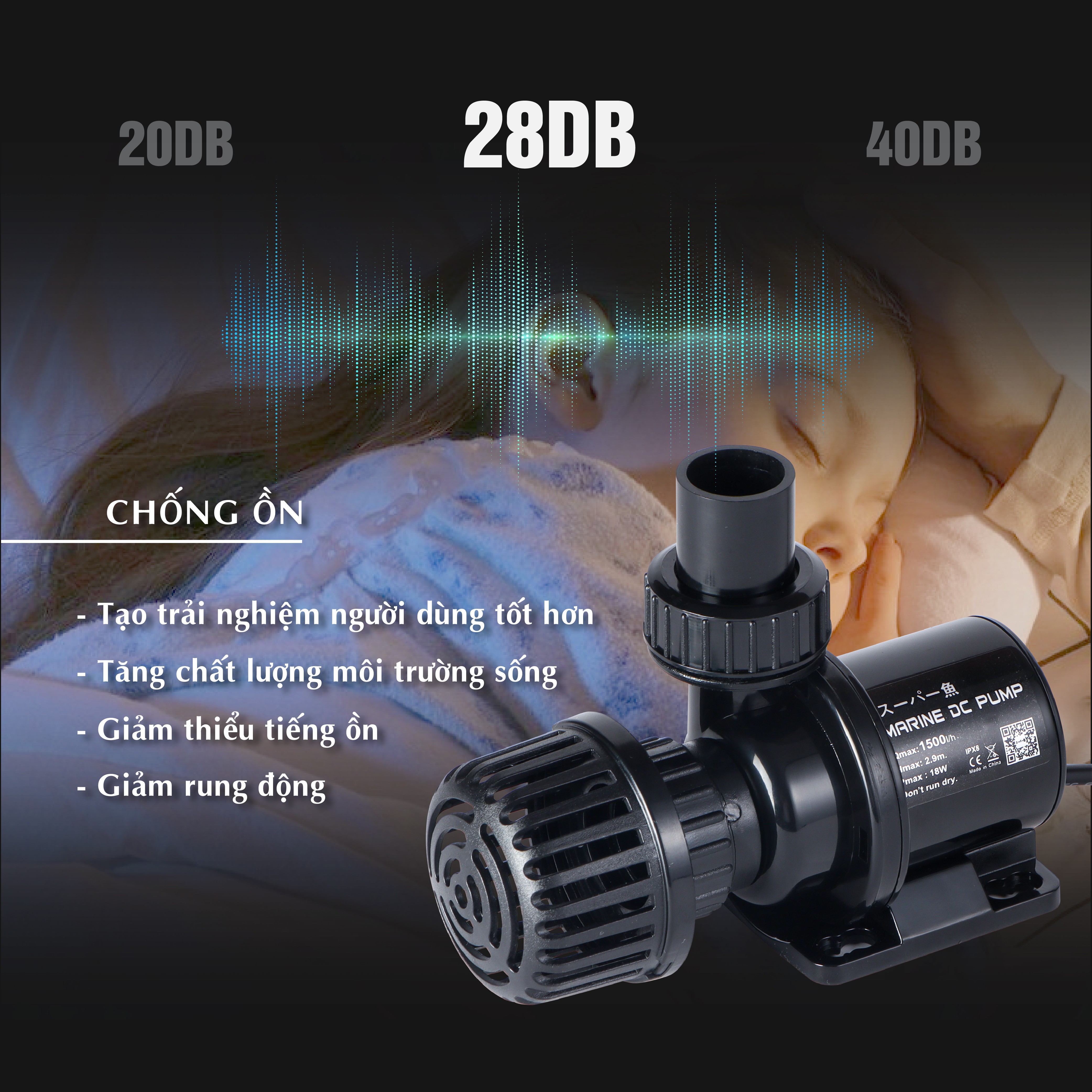 Máy Bơm Bể Cá Marine DC Pump ( DC1500 - DC 9000 )
