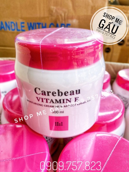 [500ml] Kem Dưỡng Da Toàn Thân Vitamin E Carebeau Màu Hồng Thái Lan nhập khẩu