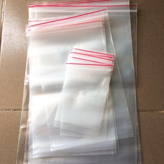 100g Túi zip chỉ đỏ ( túi zip viền đỏ ) đủ size từ 1 đến 10