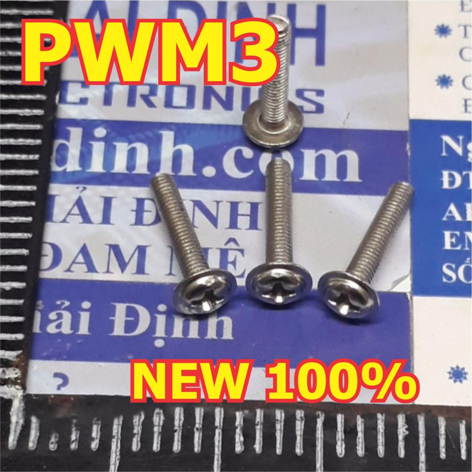 bulong, vít Kake M3 PWM3 inoc inox 4 chấu đầu +, đầu tròn, lồi M3 dài từ 5mm ~ 20mm kde4773
