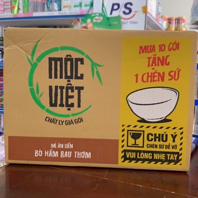 Thùng Mì Ăn Liền Mộc Việt Bò Hầm Rau Thơm 30 Gói