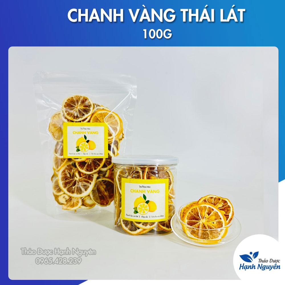 Chanh vàng sấy khô 100g, chanh trang trí, detox, giảm cân hiệu quả - Thảo dược hạnh nguyên