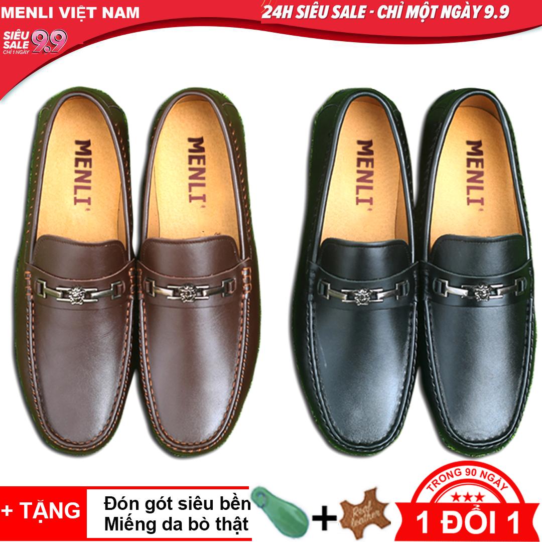 Giày Lười Da Thật Có Đai Kim Loại (GL87)