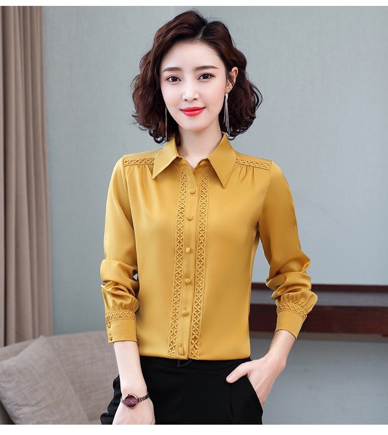 Áo sơ mi cổ bẻ phối ren duyên dáng BEYEU1688 - BY6375