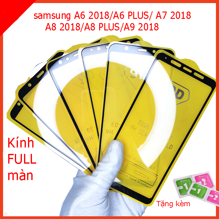 Kính cường lực SAMSUNG A6 2018, A6 PLUS , A7 2018, A8 2018, A8 PLUS, A9 2018, Kính cường lực FULL màn hình , chất lượng 9h chống xước, chống va đập, chống vân tay nhẹ aloshop8686