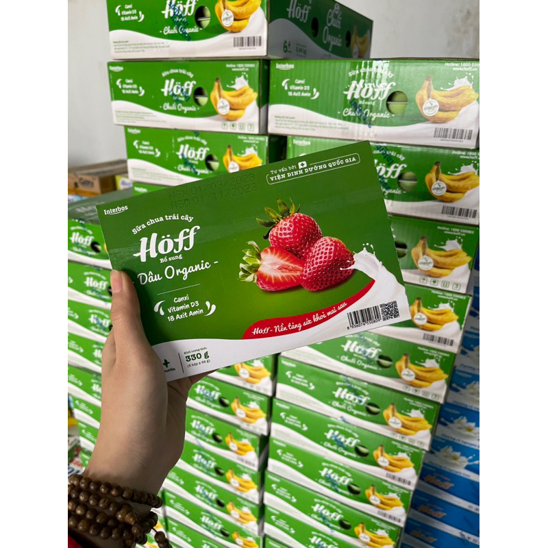 Hoff - sữa chua organic hương dâu chuối