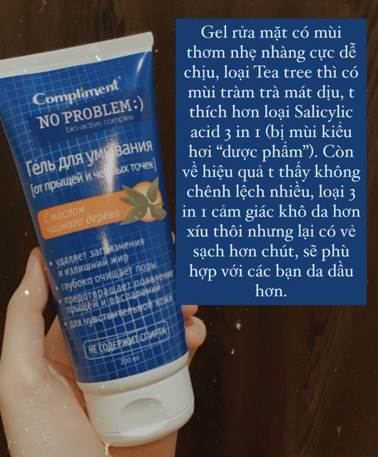 Sữa rửa mặt Compliment No Problem giảm viên mụn