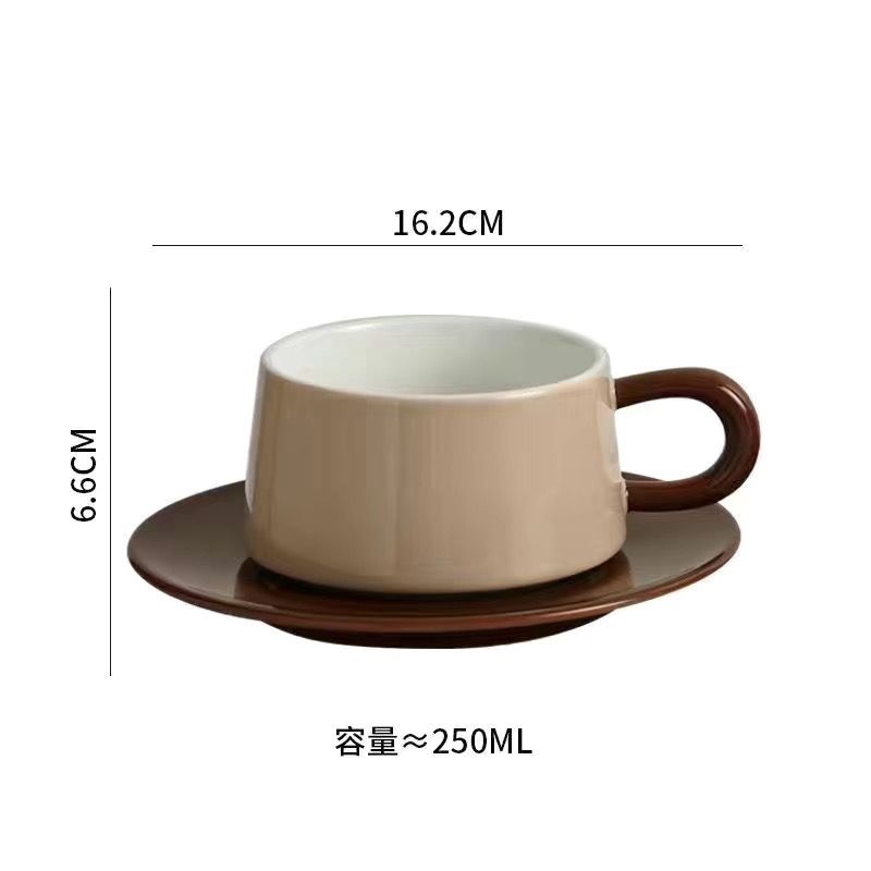 Genuine Original High-end Light luxury and high-value ins ceramic coffee cup set high-end and exquisite English afternoon tea tableware with contrasting color cups and saucers