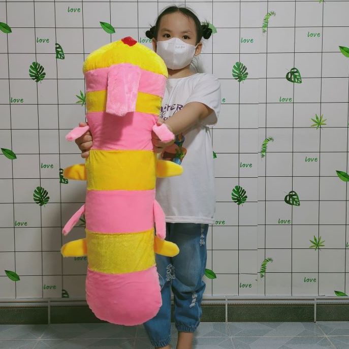Gối ôm ngủ hình sâu lông vải lông mịn gòn mềm gối ôm ngủ cho bé giá sỉ