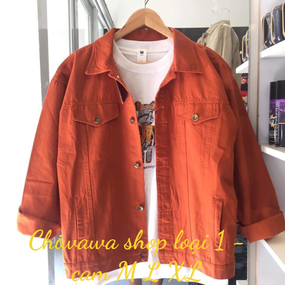 [HCM]Áo khoác Kaki nam nữ Basic kiểu Hàn Quốc form vừa màu cam đẹp hình thật size M-L-XL hàng shop bao đẹp giá sỉ