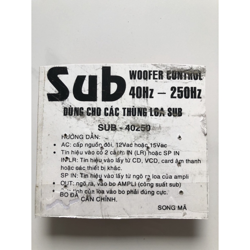 MẠCH LỌC LOA SUB - SONG MÃ