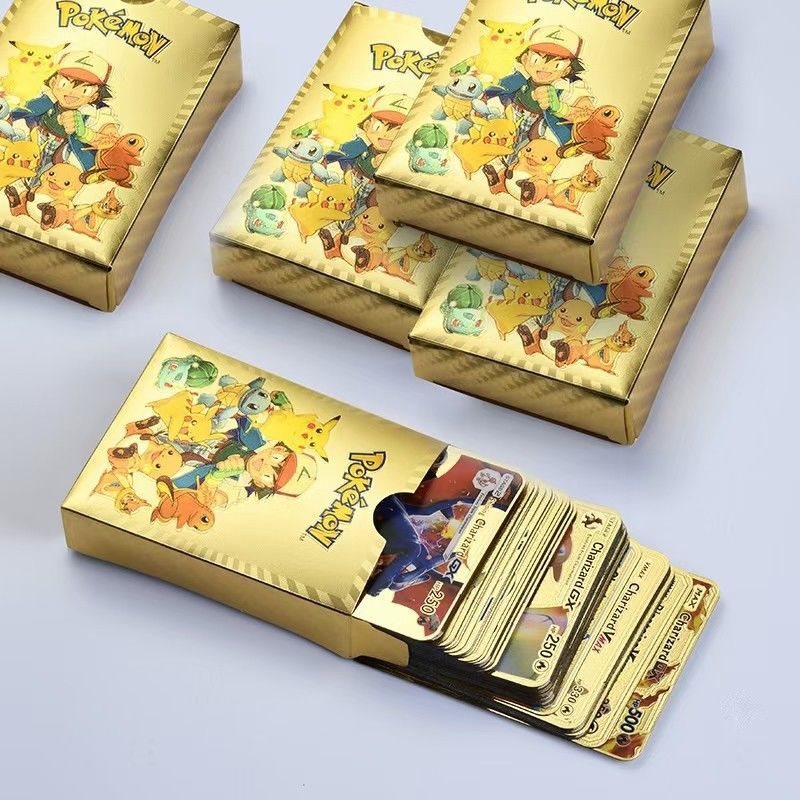 Set 27 - 55  - 110 thẻ bài Pokemon phiên bản tiếng Anh màu Vàng, Bạc, Đen siêu đẹp