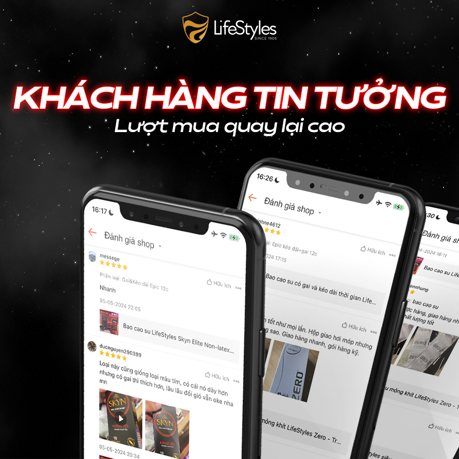 Bao cao su mỏng khít LifeStyles Zero - Trơn êm -  Hộp 12 bao