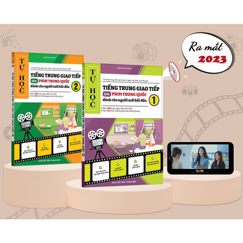 Combo Sách tự học tiếng Trung qua phim Trung Quốc