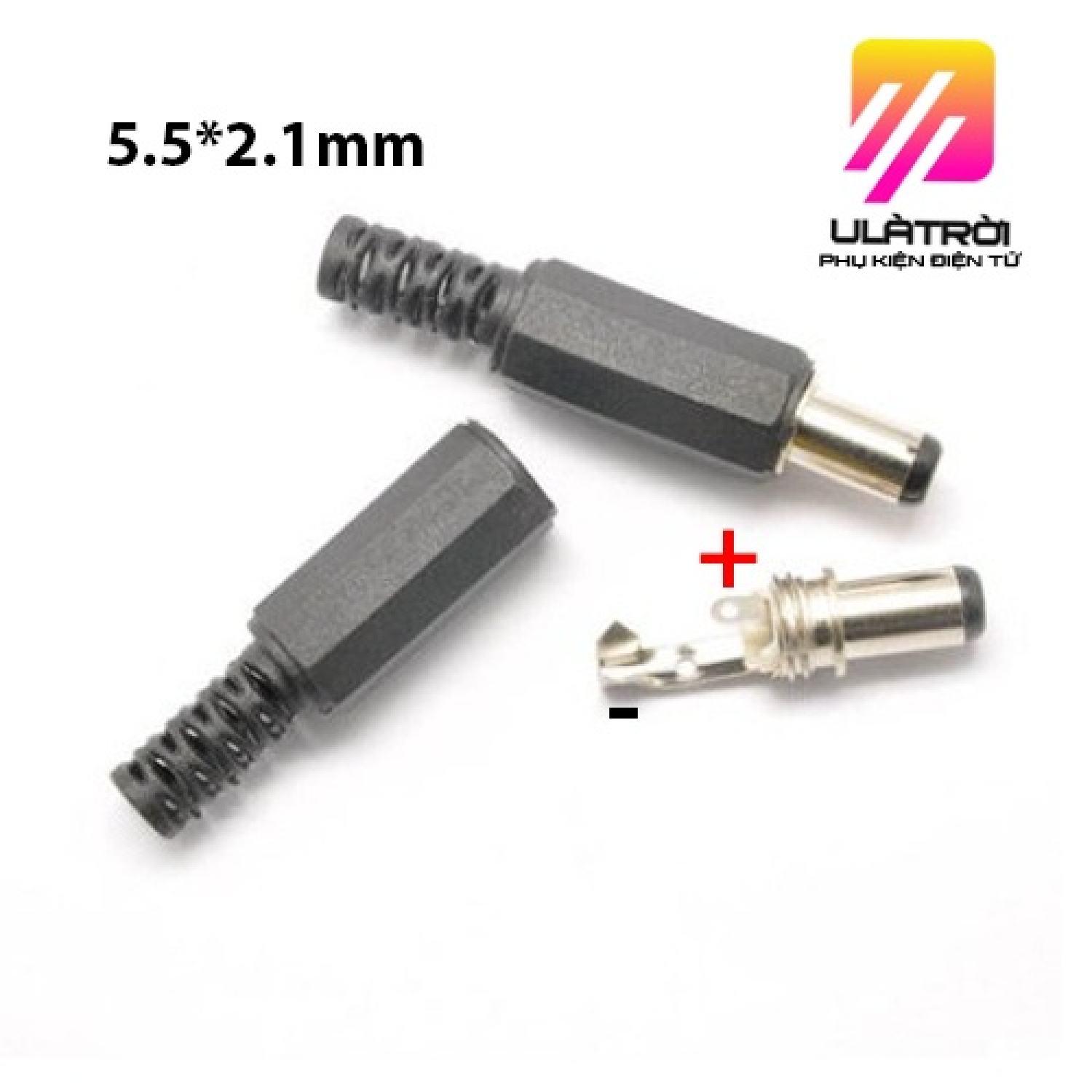 Đầu Jack Nguồn DC 5.5x2.1mm (Đực,Cái)