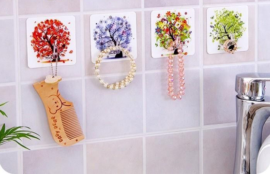 Combo 5 Móc Treo Dán Tường 3D Siêu Dính Cao Cấp