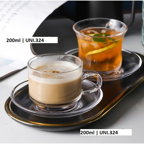 Tách thủy tinh union stack tea cup 200ml | uni.324 , nhập khẩu thái lan