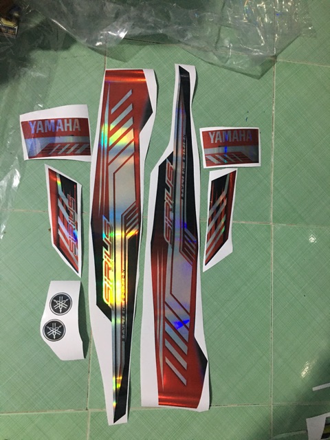 Tem sirius 110 đỏ đen crom