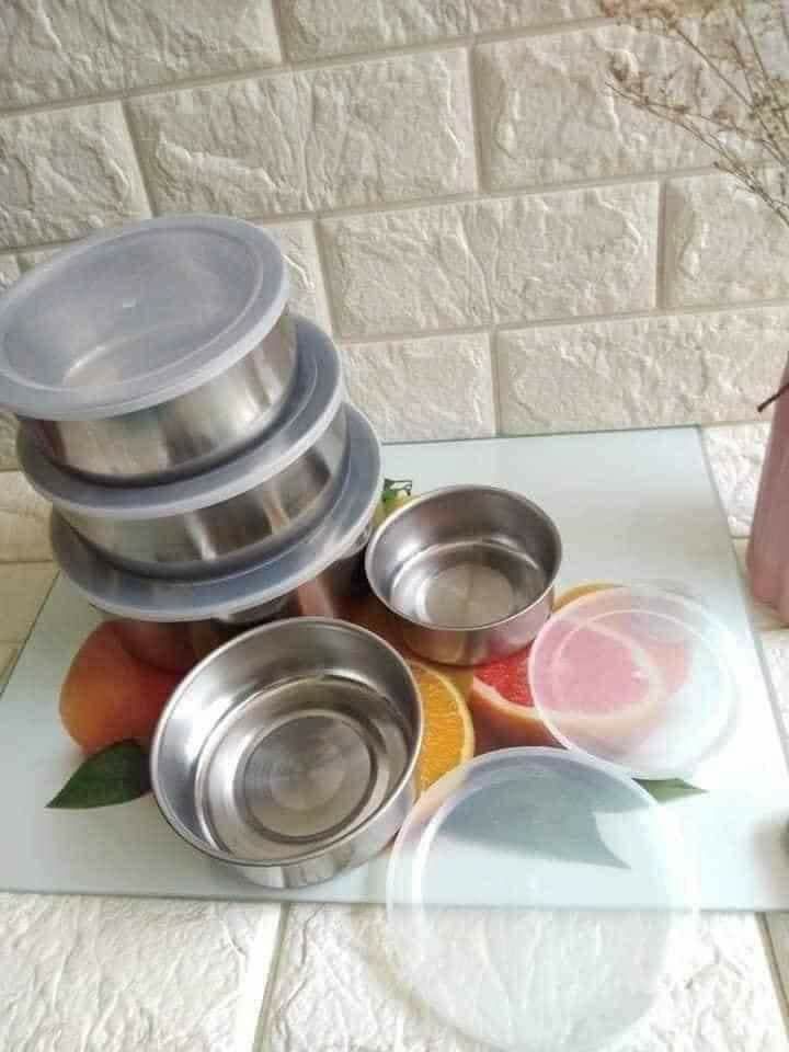 BỘ THỐ INOX 5 CÁI CÓ NẮP ĐẬY