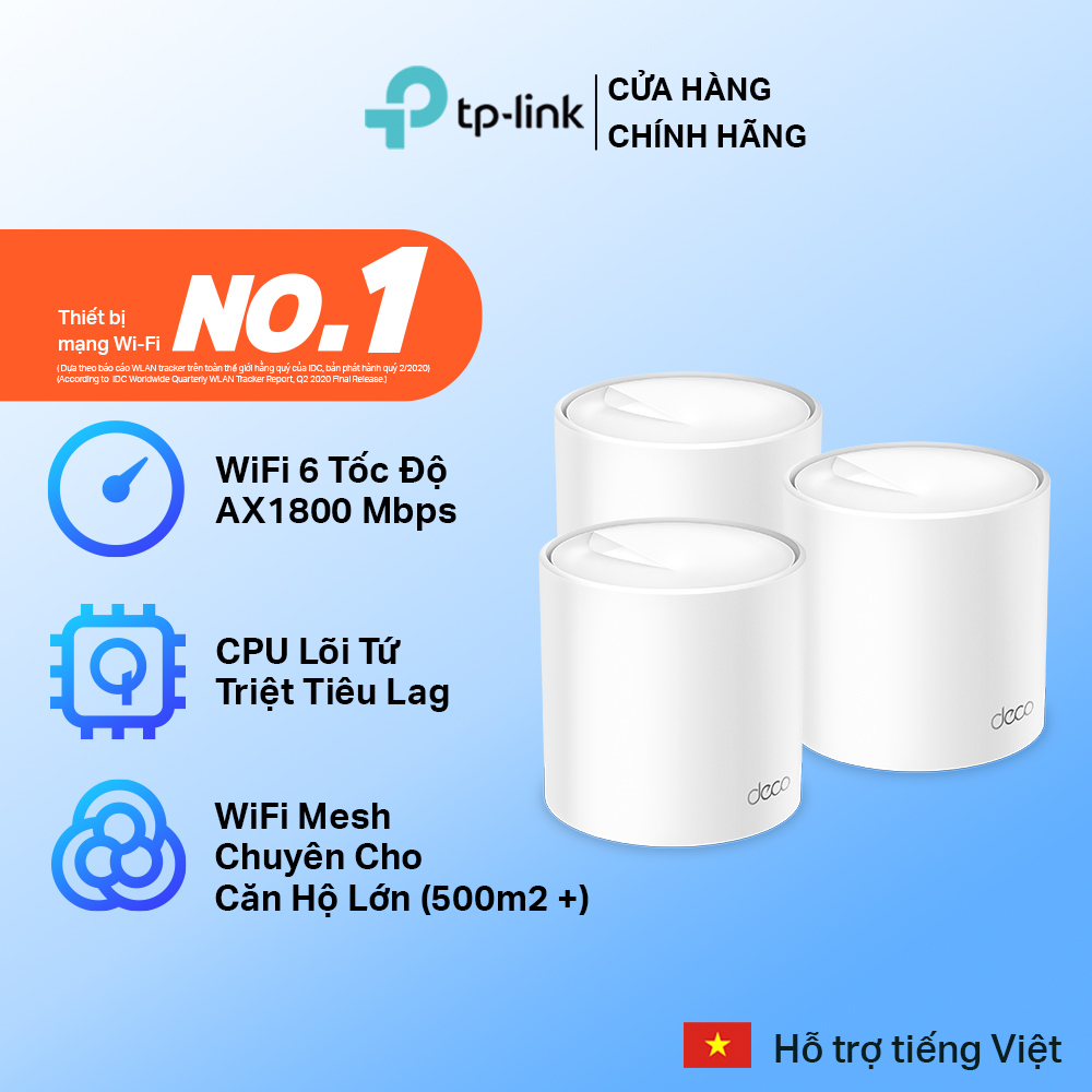 [Trả góp 0%]Bộ Phát Wifi Mesh TP-Link Deco X20 Wifi 6 AX1800