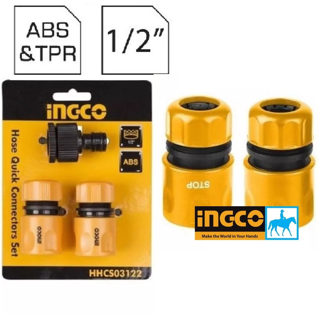 Bộ 5 mét ống nhựa PVC Fi21 khớp nối ống vòi xịt rữa tưới cây chỉnh tia đa năng INGCO