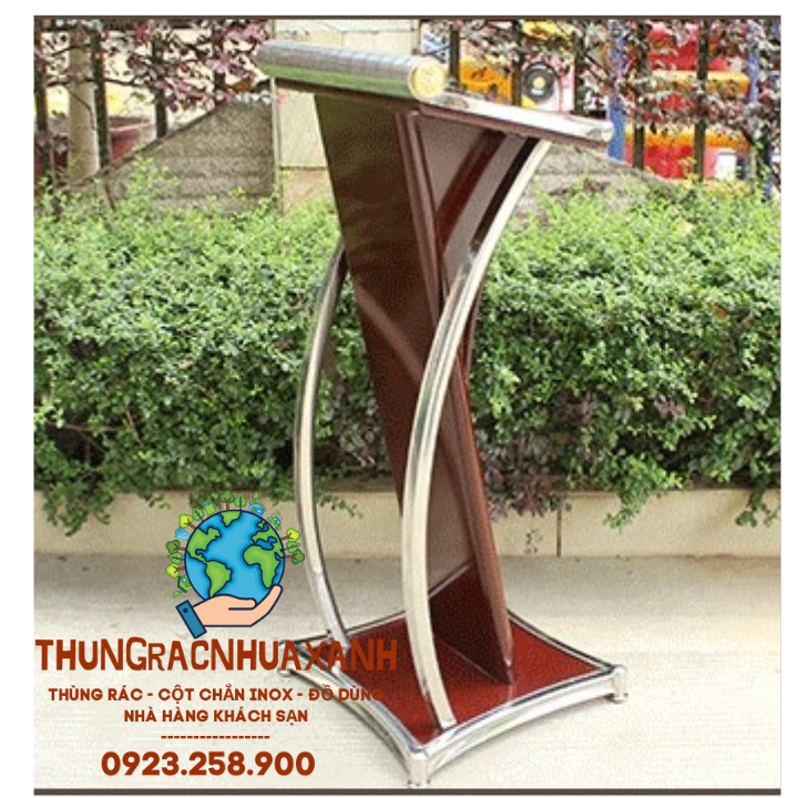 [HCM][Trả góp 0%] BỤC PHÁT BIỂU KHUNG INOX 011
