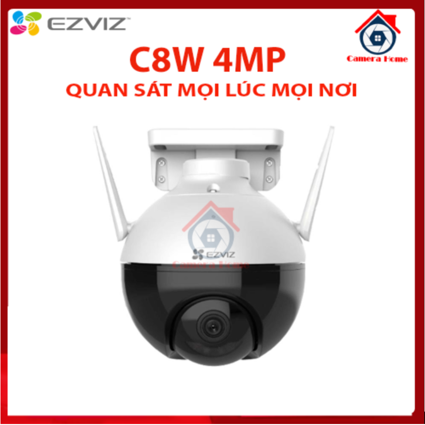 [BÁN LẺ - GIÁ SỈ]  Camera Ngoài Trời EZVIZ C8W 4MP - Ultra 2K+,Xoay 360° H.265, Có Màu Ban Đêm - Camera Home