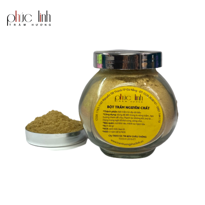 Powder bass Type I-Old Fashioned glass stickers gold dark-60gr-trầm incense being linh-trầm incense pure, commitment to none aromatherapy and chemicals