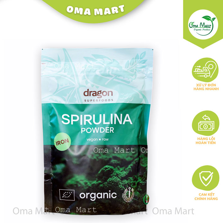 Bột tảo spirulina hữu cơ Dragon 200g