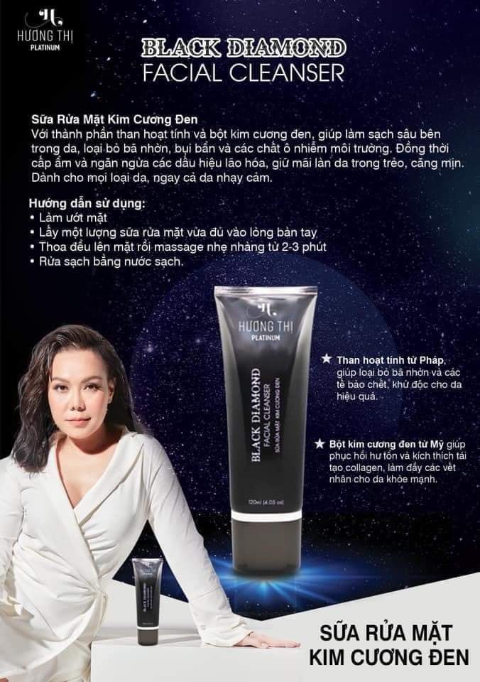 Sữa rửa mặt kim cương đen Hương Thị 120ml