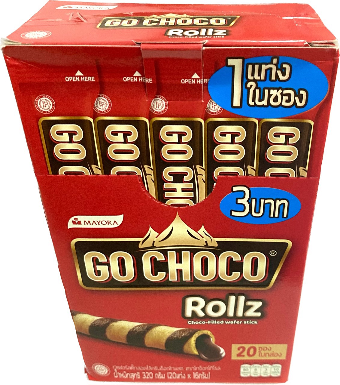Bánh Quế Xốp Kem Socola Go Choco Rollz 280gr