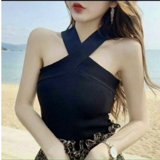 Áo thun gân chéo cổ Trắng, Đen