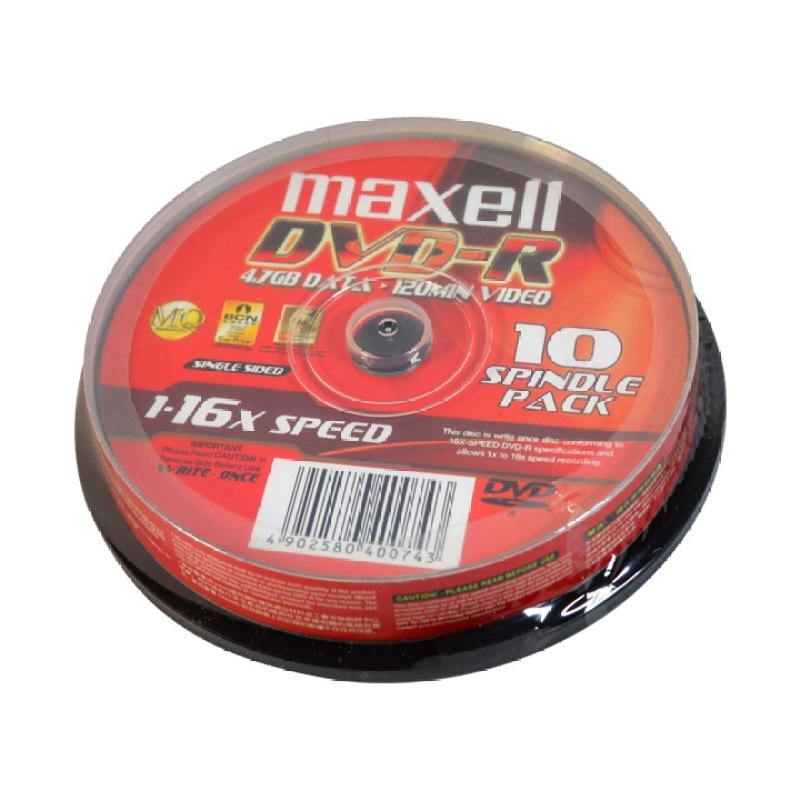 Bảng giá Đĩa trắng DVD maxcell Hộp 10c dung lượng 4.7G ,Đĩa DVD-R 4.7GB Maxell (lốc 10 đĩa) Phong Vũ