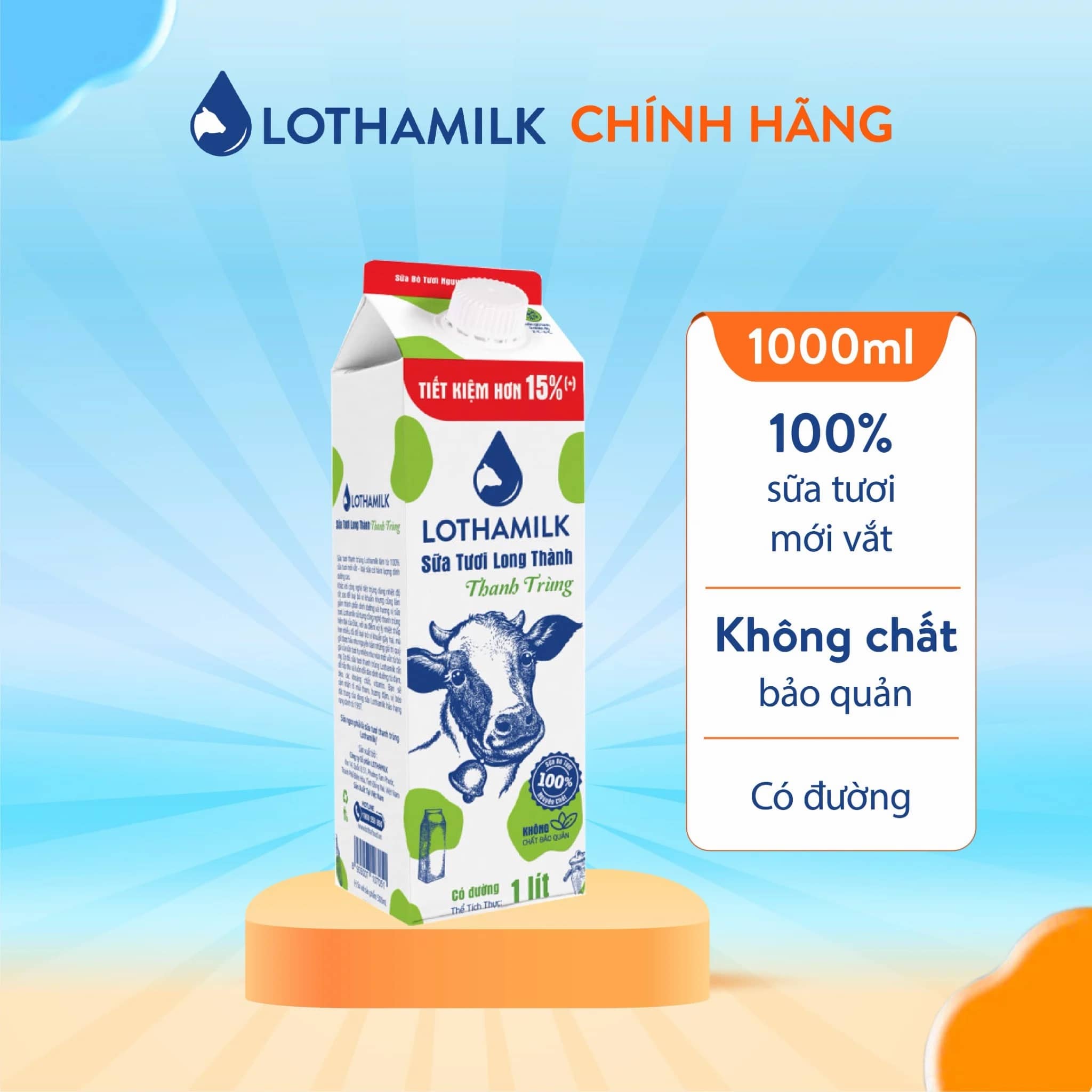 Sữa Tươi Thanh Trùng Lothamilk Hộp 946ML
