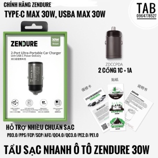 Tẩu Sạc Nhanh Zendure 2 Cổng 30W, 2 Port Ultra - Bảo Hành 12T ZDCCPDA thumbnail