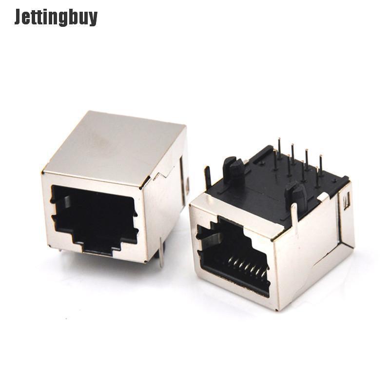 Jettingbuy 10Pcs/set RJ45 Network Ethernet 8P 8C Female Socket Connectors 8Pin PCB Mount High Qulity