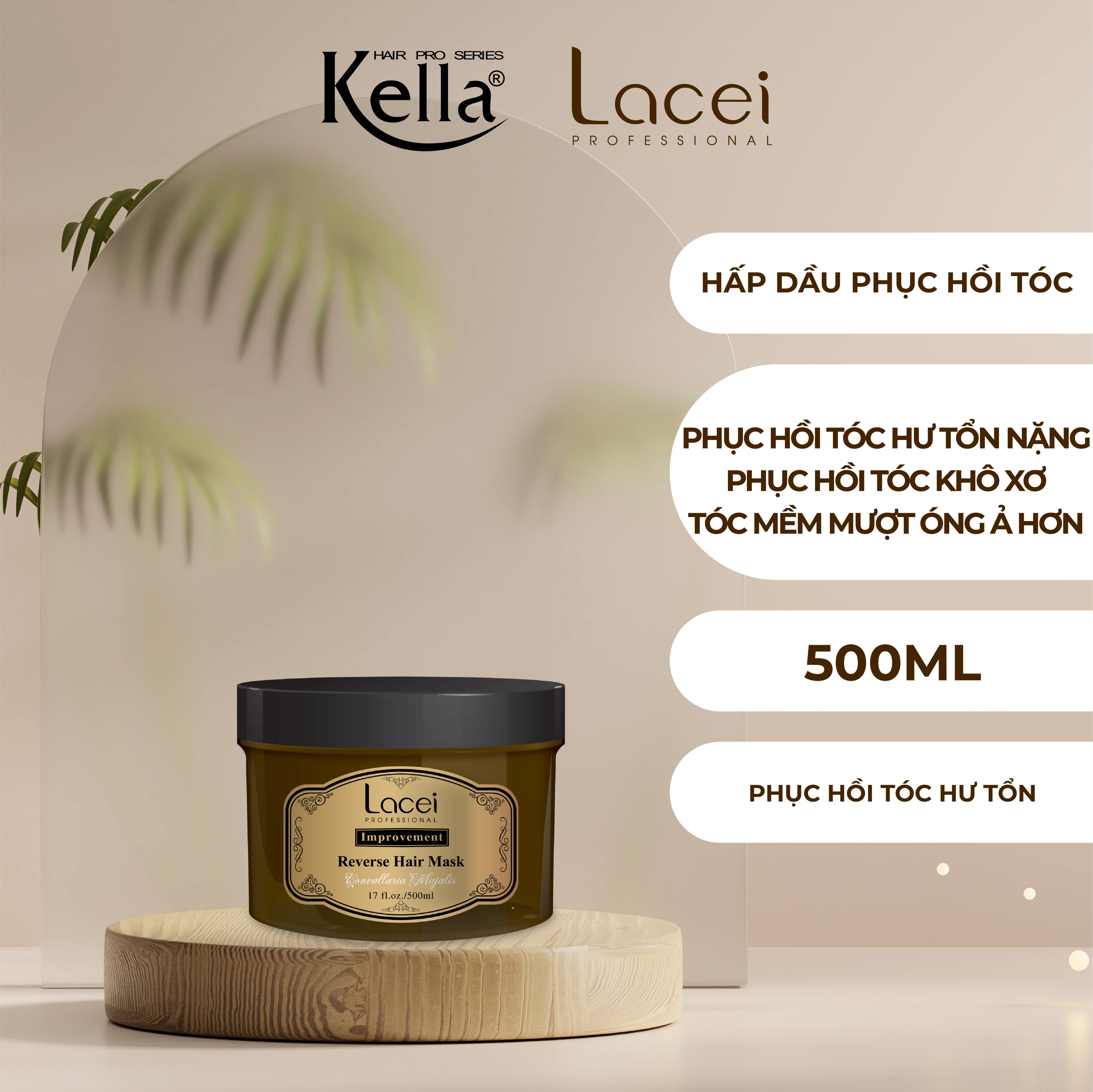 Hấp dầu phục hồi tóc Lacei Improvement (Hũ 500ml)