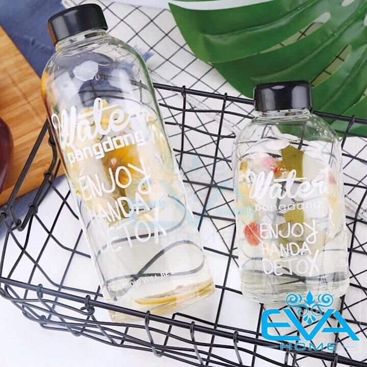 [HCM]Bình Đựng Nước Thuỷ Tinh Detox 1000 Ml