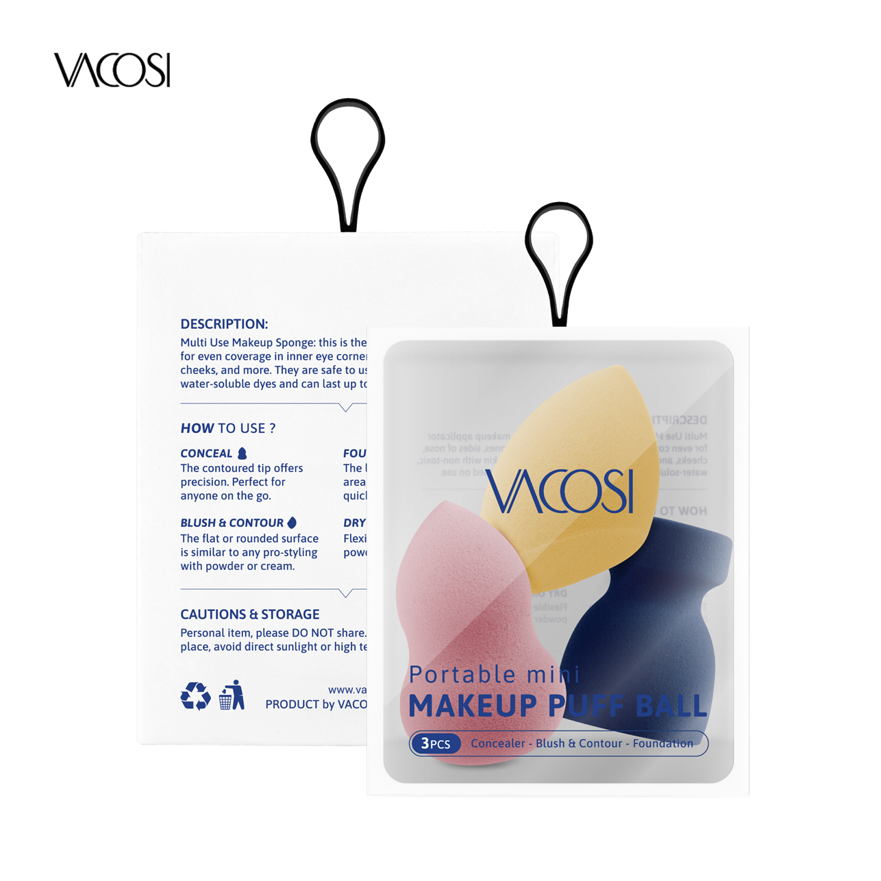 VACOSI Portable Mini Makeup Puff Ball