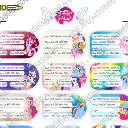 15 Nhãn vở PONY in tên riêng