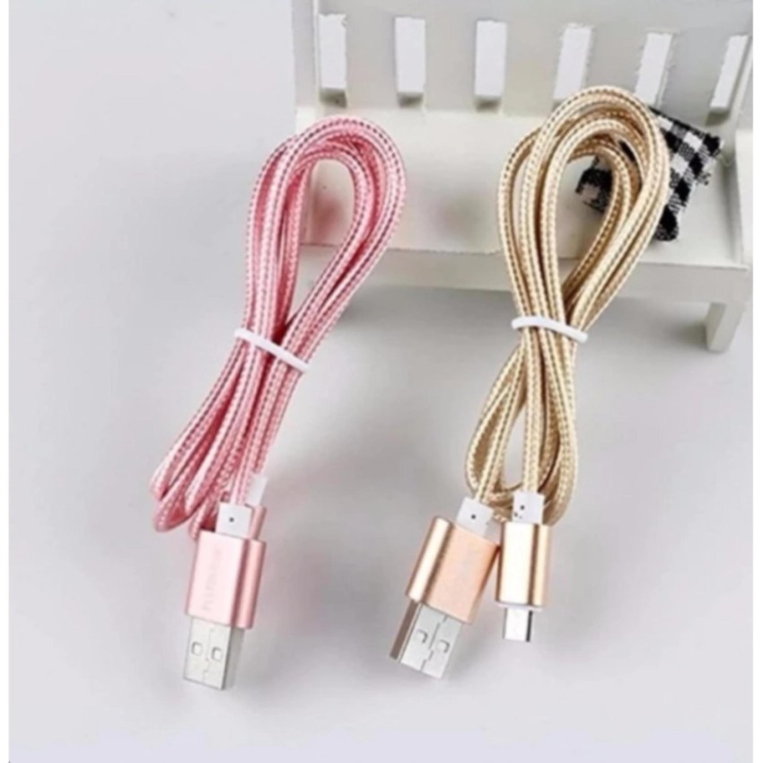 Cáp sạc bọc dù cho iPhone 5,6,7 siêu bền (vàng)